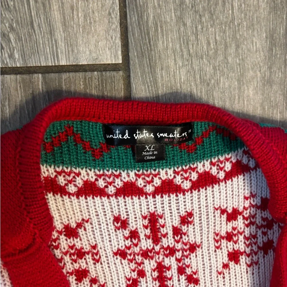United States Sweaters Red and Green Holiday Jumpsuit - Picture 4 of 5